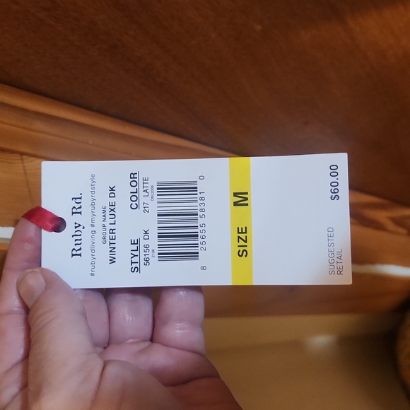 Ruby Rd Womens Size Medium Winter Luxe Cream/ivory Latte Metallic Top - Tunic - Picture 4 of 5